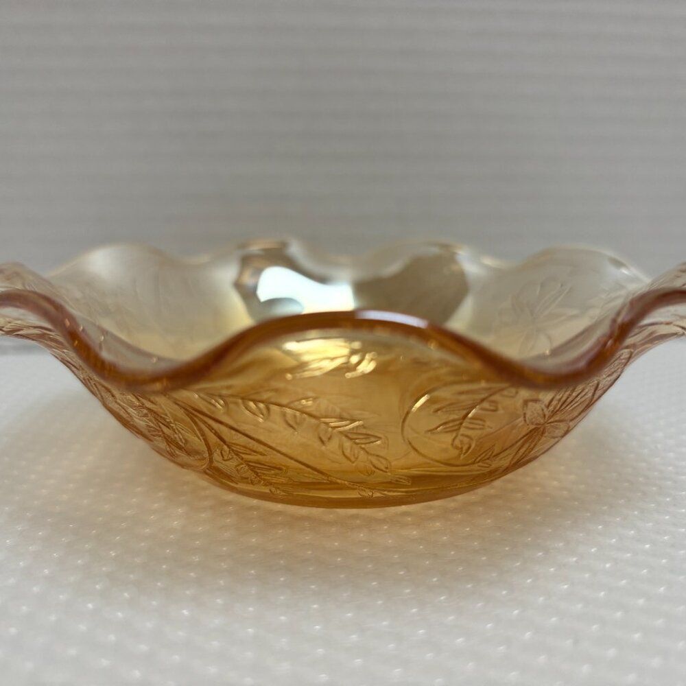 Jeannette Floragold Ruffled 5"Fruit Bowl - 5.5 Inches - Picture 2 of 4